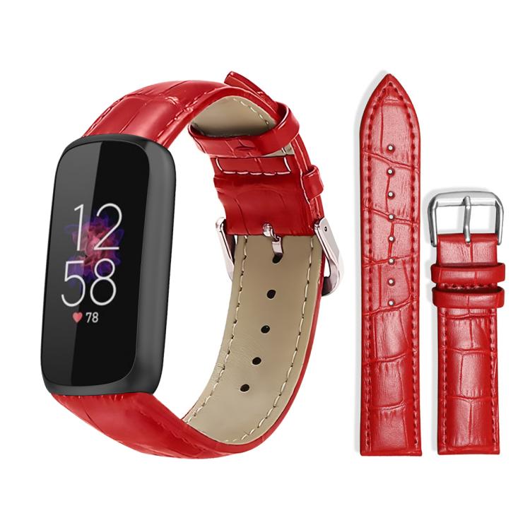 xDfind Bamboo Texture Pin Buckle Leather Watch Band, For Fitbit Charge 6 / 5 18mm, For Fitbit Inspire 3 12mm, For Fitbit Versa 4 / 3 / Sense2 / 1 20mm, For Fitbit Luxe / Special Edition 12mm