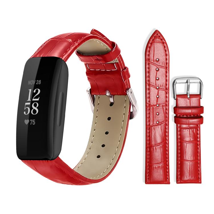 xDfind Bamboo Texture Pin Buckle Leather Watch Band, For Fitbit Inspire 2 / Ace 3 14mm, For Fitbit Versa 2/Versa/Versa Lite/Blaze 22mm, For Fitbit Charge 4 / 3 18mm
