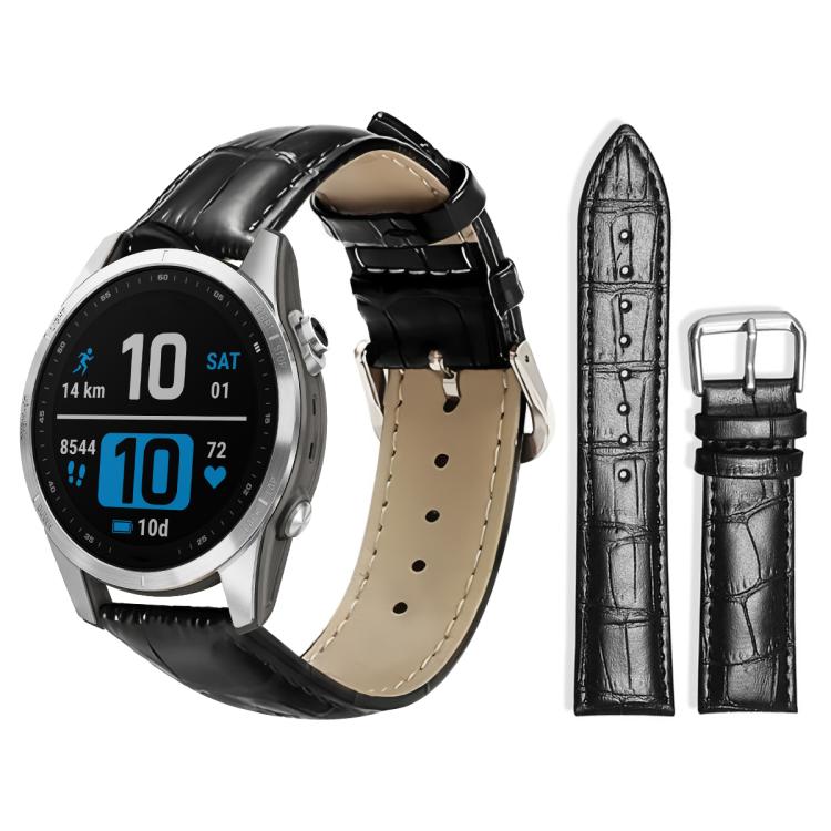 xDfind Bamboo Texture Pin Buckle Leather Watch Band, For Garmin Fenix 8/7X/6X/5X 26mm 22mm, For Garmin Fenix 8/7/6/5 22mm 20mm, For Garmin Fenix 8/7S/6S/5S 20mm 18mm, For Garmin Forerunner 45/45S/Swim2 18mm