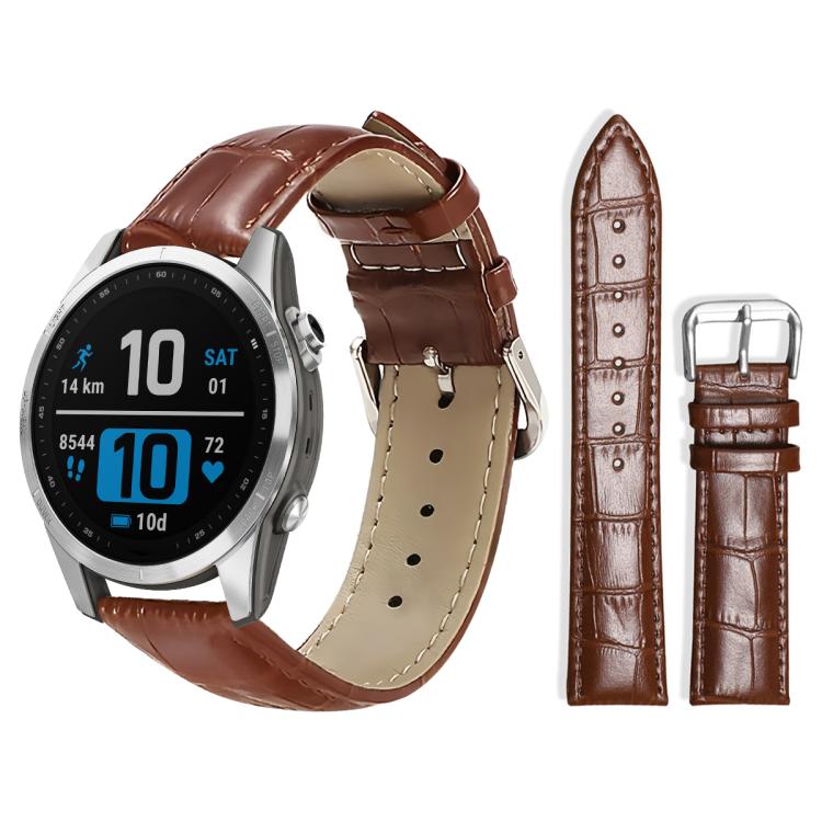 xDfind Bamboo Texture Pin Buckle Leather Watch Band, For Garmin Fenix 8/7X/6X/5X 26mm 22mm, For Garmin Fenix 8/7/6/5 22mm 20mm, For Garmin Fenix 8/7S/6S/5S 20mm 18mm, For Garmin Forerunner 45/45S/Swim2 18mm