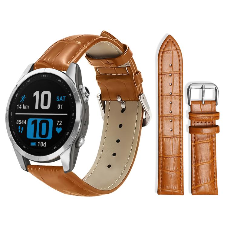 xDfind Bamboo Texture Pin Buckle Leather Watch Band, For Garmin Fenix 8/7X/6X/5X 26mm 22mm, For Garmin Fenix 8/7/6/5 22mm 20mm, For Garmin Fenix 8/7S/6S/5S 20mm 18mm, For Garmin Forerunner 45/45S/Swim2 18mm