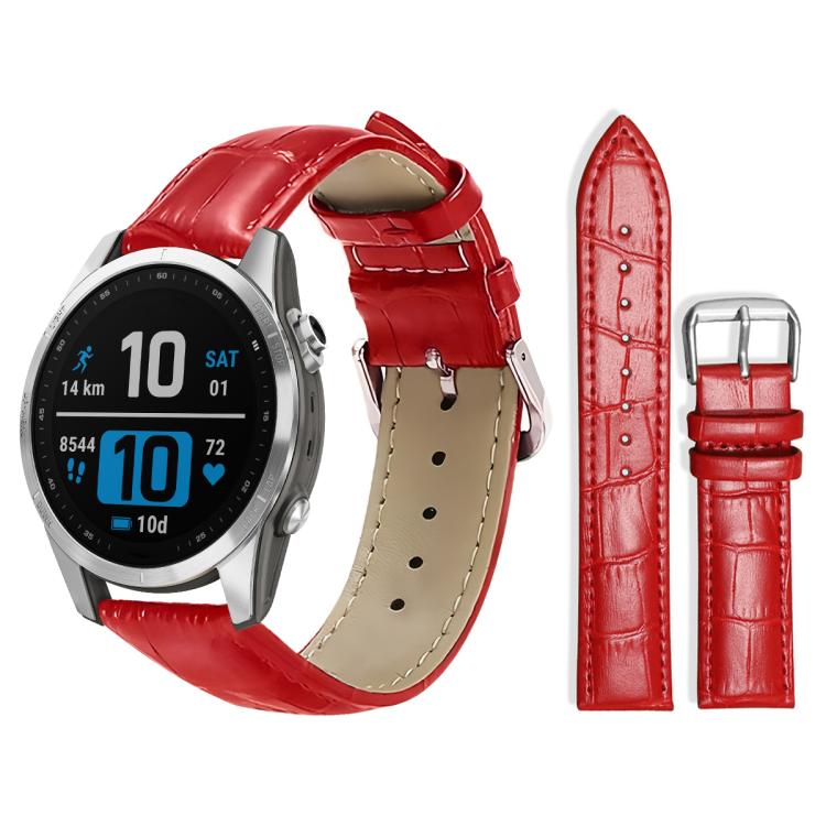 xDfind Bamboo Texture Pin Buckle Leather Watch Band, For Garmin Fenix 8/7X/6X/5X 26mm 22mm, For Garmin Fenix 8/7/6/5 22mm 20mm, For Garmin Fenix 8/7S/6S/5S 20mm 18mm, For Garmin Forerunner 45/45S/Swim2 18mm
