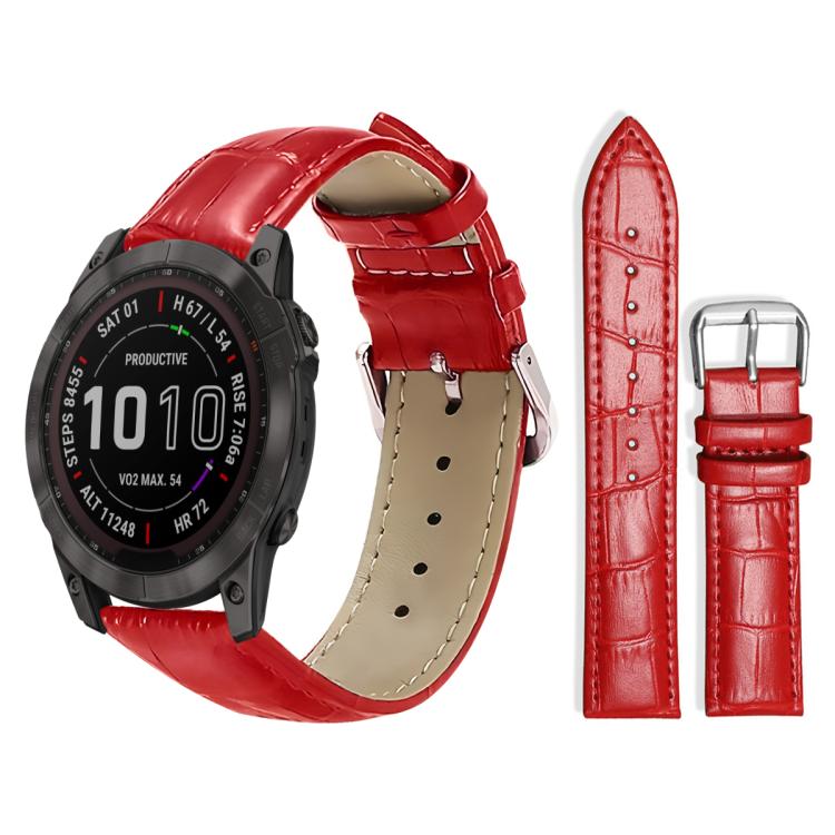 xDfind Bamboo Texture Pin Buckle Leather Watch Band, For Garmin Fenix 8/7X/6X/5X 26mm 22mm, For Garmin Fenix 8/7/6/5 22mm 20mm, For Garmin Fenix 8/7S/6S/5S 20mm 18mm, For Garmin Forerunner 45/45S/Swim2 18mm