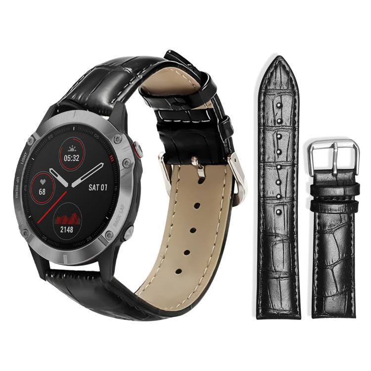 xDfind Bamboo Texture Pin Buckle Leather Watch Band, For Garmin Fenix 8/7X/6X/5X 26mm 22mm, For Garmin Fenix 8/7/6/5 22mm 20mm, For Garmin Fenix 8/7S/6S/5S 20mm 18mm, For Garmin Forerunner 45/45S/Swim2 18mm