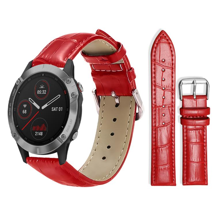 xDfind Bamboo Texture Pin Buckle Leather Watch Band, For Garmin Fenix 8/7X/6X/5X 26mm 22mm, For Garmin Fenix 8/7/6/5 22mm 20mm, For Garmin Fenix 8/7S/6S/5S 20mm 18mm, For Garmin Forerunner 45/45S/Swim2 18mm