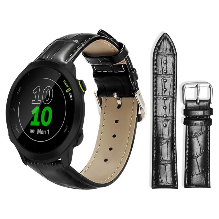 xDfind Bamboo Texture Pin Buckle Leather Watch Band, For Garmin Fenix 8/7X/6X/5X 26mm 22mm, For Garmin Fenix 8/7/6/5 22mm 20mm, For Garmin Fenix 8/7S/6S/5S 20mm 18mm, For Garmin Forerunner 45/45S/Swim2 18mm