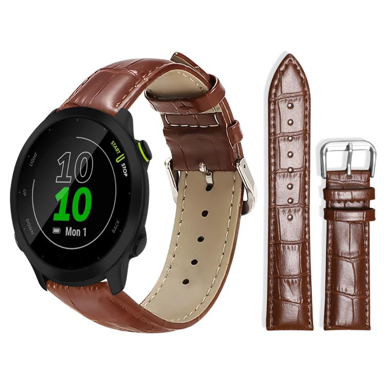 xDfind Bamboo Texture Pin Buckle Leather Watch Band, For Garmin Fenix 8/7X/6X/5X 26mm 22mm, For Garmin Fenix 8/7/6/5 22mm 20mm, For Garmin Fenix 8/7S/6S/5S 20mm 18mm, For Garmin Forerunner 45/45S/Swim2 18mm