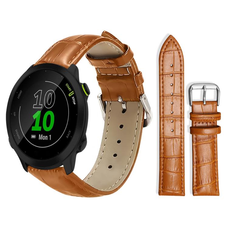 xDfind Bamboo Texture Pin Buckle Leather Watch Band, For Garmin Fenix 8/7X/6X/5X 26mm 22mm, For Garmin Fenix 8/7/6/5 22mm 20mm, For Garmin Fenix 8/7S/6S/5S 20mm 18mm, For Garmin Forerunner 45/45S/Swim2 18mm