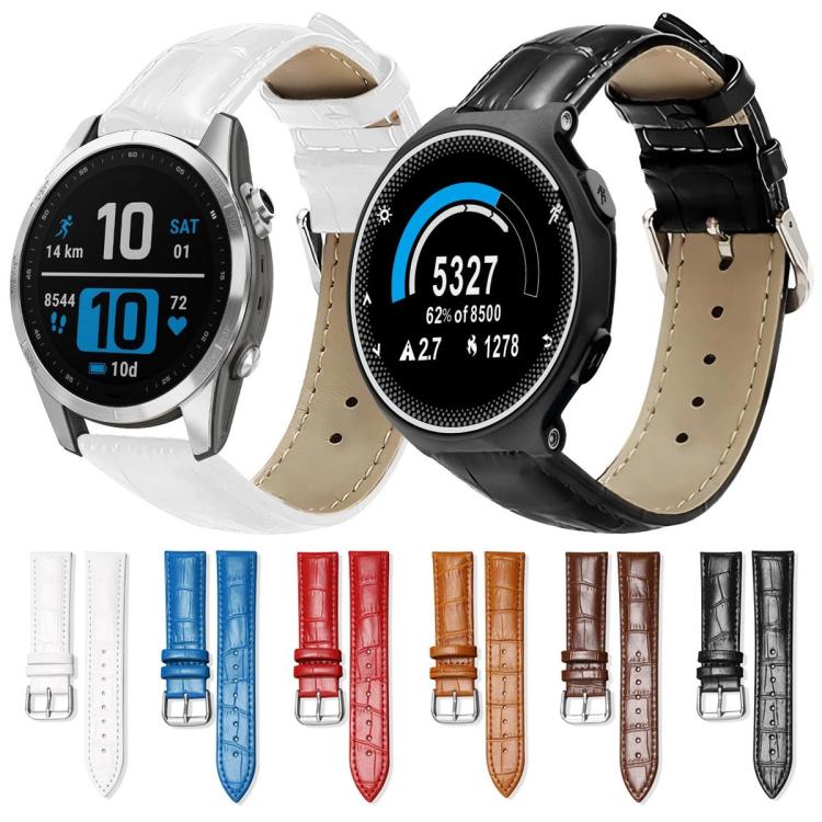 xDfind Bamboo Texture Pin Buckle Leather Watch Band, For Garmin Forerunner 220/735/735XT/230/235 20mm, For Garmin Forerunner 35/30/35j 20mm