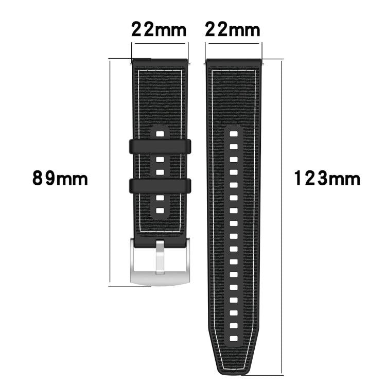 xDfind Hybrid Nylon Braid Silicone Watch Band, 20mm For Ticwatch GTH / E3 / E / 2, 22mm For Ticwatch Pro X / Pro 3 / Pro