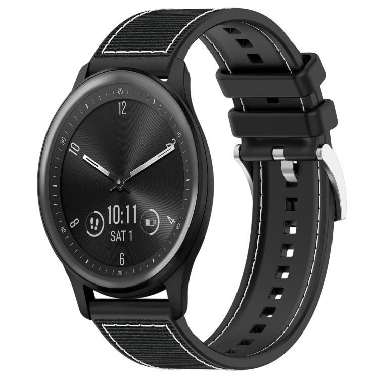 xDfind Hybrid Nylon Braid Silicone Watch Band, 22mm For Garmin Forerunner 570 47mm/935/945, 20mm For Garmin Forerunner 570 42mm/245/645, 20mm For Garmin?Vivomove?Sport/Vivoactive5/3, 22mm For Garmin Venu 3 / Vivoactive 4