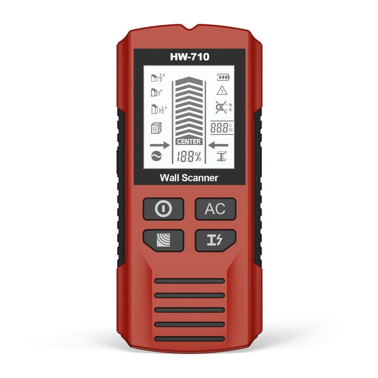 HW-710 5-in-1 Wall Scanner Metal Detector Stud Finder Measuring Instrument