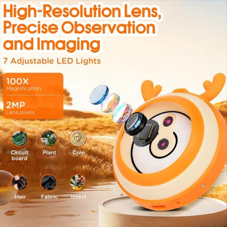 HM020F 2.0 inch IPS Screen Children Digital Electron Microscope, HM020F