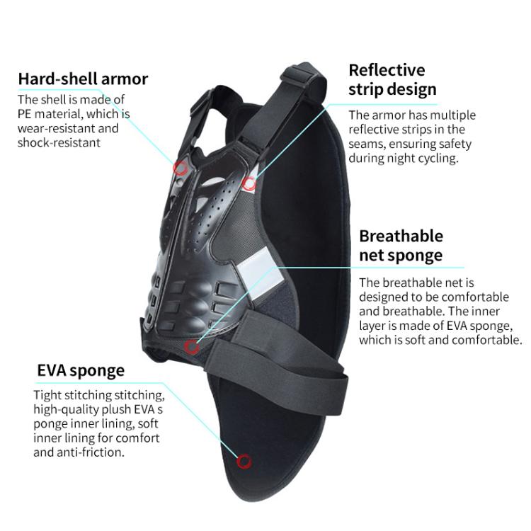 GHOST RACING GH-HJY08 Motorcycle Armor Vest Chest Protector Riding Hard Shell Clothes, L, XL