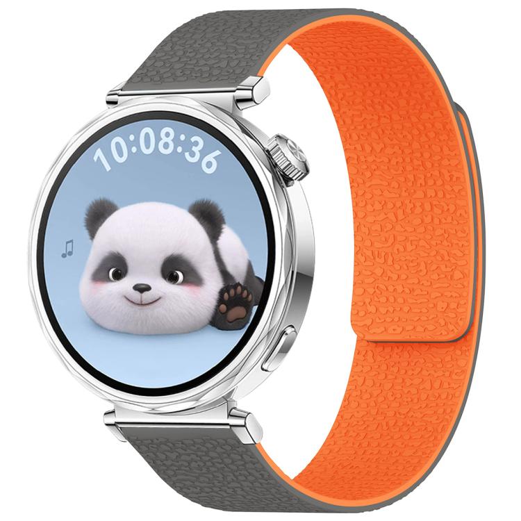 xDfind Flat Head Litchi Texture Magnetic Silicone Watch Band, 18mm, 20mm