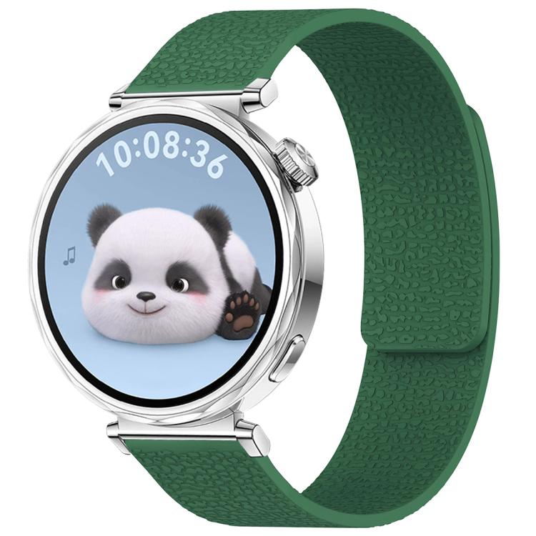 xDfind Flat Head Litchi Texture Magnetic Silicone Watch Band, 18mm, 20mm