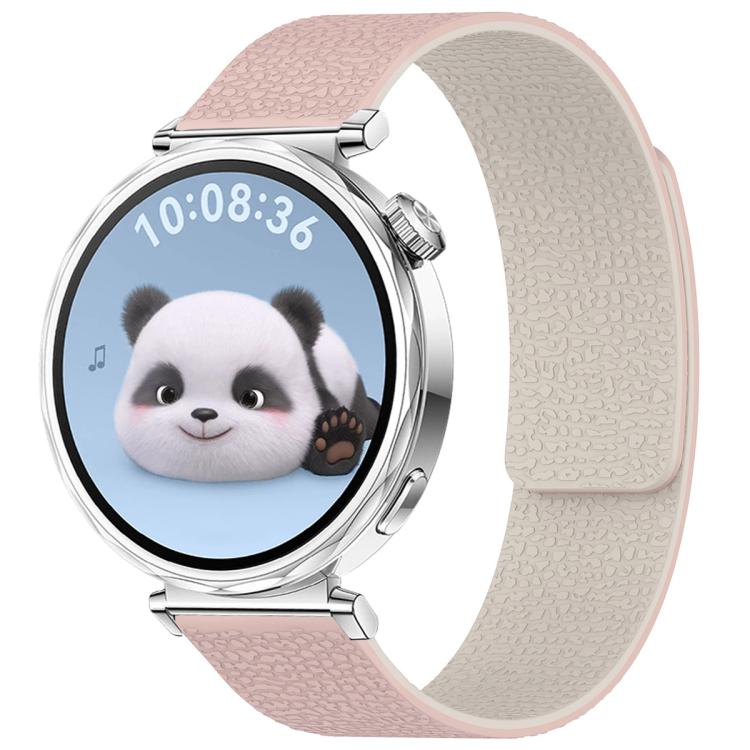 xDfind Flat Head Litchi Texture Magnetic Silicone Watch Band, 18mm, 20mm