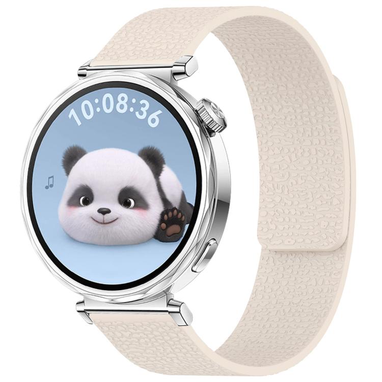 xDfind Flat Head Litchi Texture Magnetic Silicone Watch Band, 18mm, 20mm