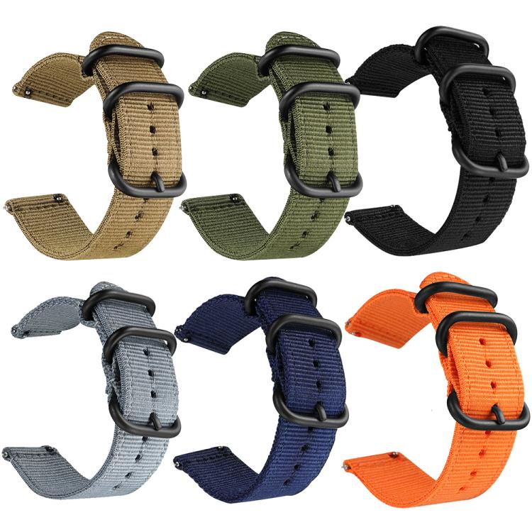 xDfind Ring Buckle Nylon Canvas Watch Band, 18mm, 22mm, 20mm, 24mm