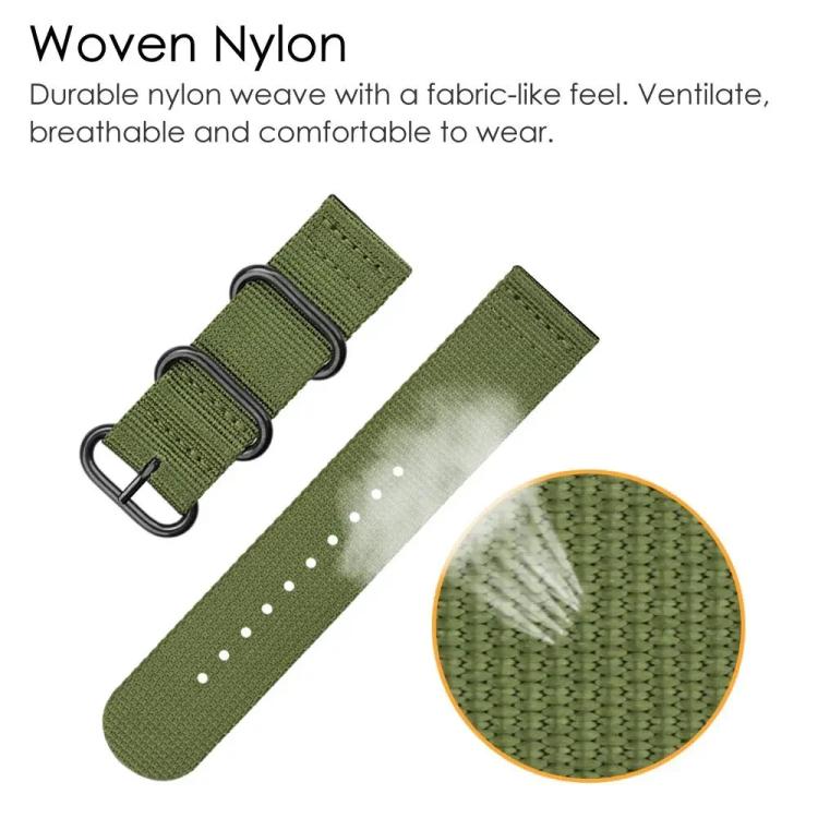 xDfind Ring Buckle Nylon Canvas Watch Band, 18mm, 22mm, 20mm, 24mm