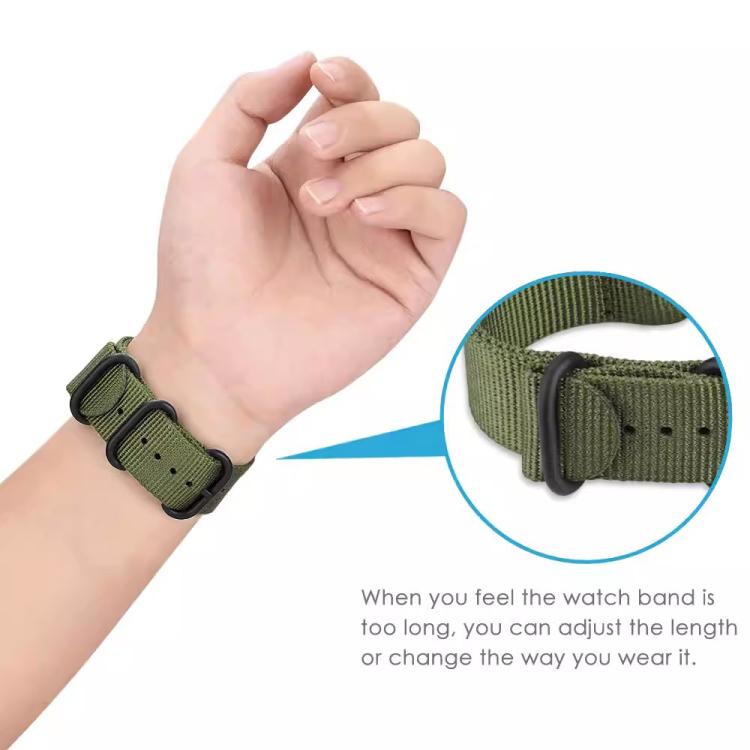 xDfind Ring Buckle Nylon Canvas Watch Band, 18mm, 22mm, 20mm, 24mm