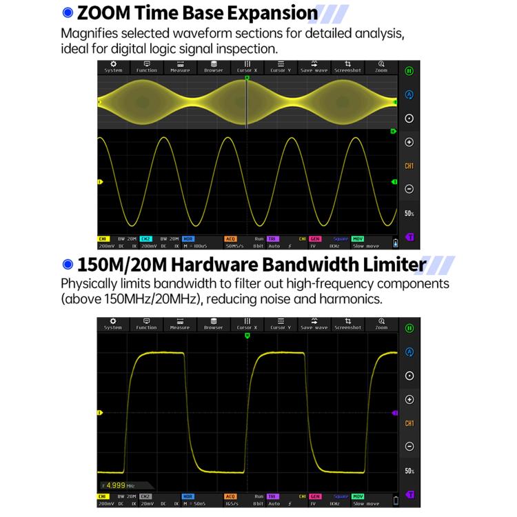 FNIRSI DPOS350P 4 in 1 7 inch IPS HD Touch Screen 350M Tablet Oscilloscope, DPOS350P(US Plug), DPOS350P(EU Plug)