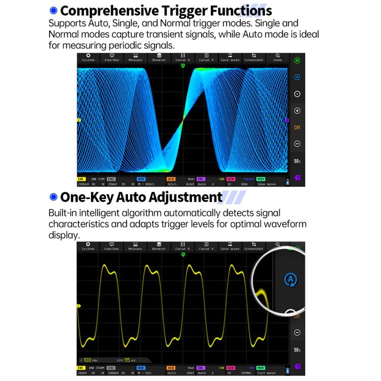 FNIRSI DPOS350P 4 in 1 7 inch IPS HD Touch Screen 350M Tablet Oscilloscope, DPOS350P(US Plug), DPOS350P(EU Plug)
