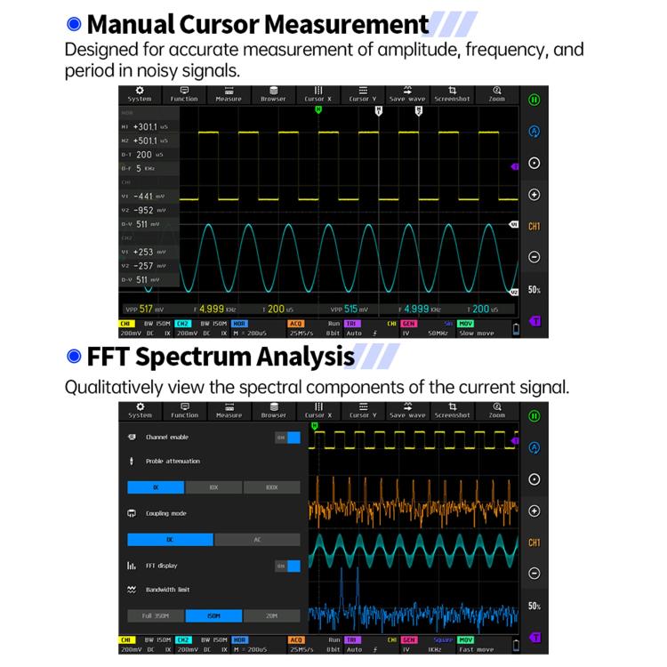 FNIRSI DPOS350P 4 in 1 7 inch IPS HD Touch Screen 350M Tablet Oscilloscope, DPOS350P(US Plug), DPOS350P(EU Plug)