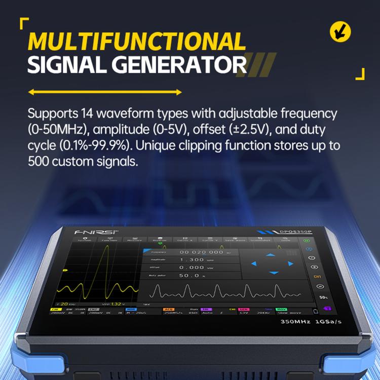 FNIRSI DPOS350P 4 in 1 7 inch IPS HD Touch Screen 350M Tablet Oscilloscope, DPOS350P(US Plug), DPOS350P(EU Plug)