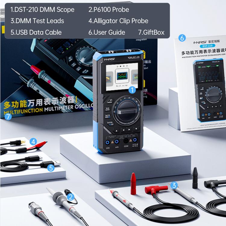FNIRSI DST210 3 in 1 Digital Multimeter Oscilloscope, DST210