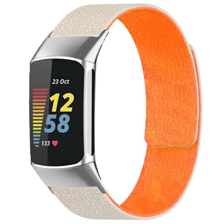 xDfind Litchi Texture Magnetic Silicone Watch Band, For Fitbit Charge 5 / Charge 6, For Fitbit Versa 4/Versa3/Sense2/Sense