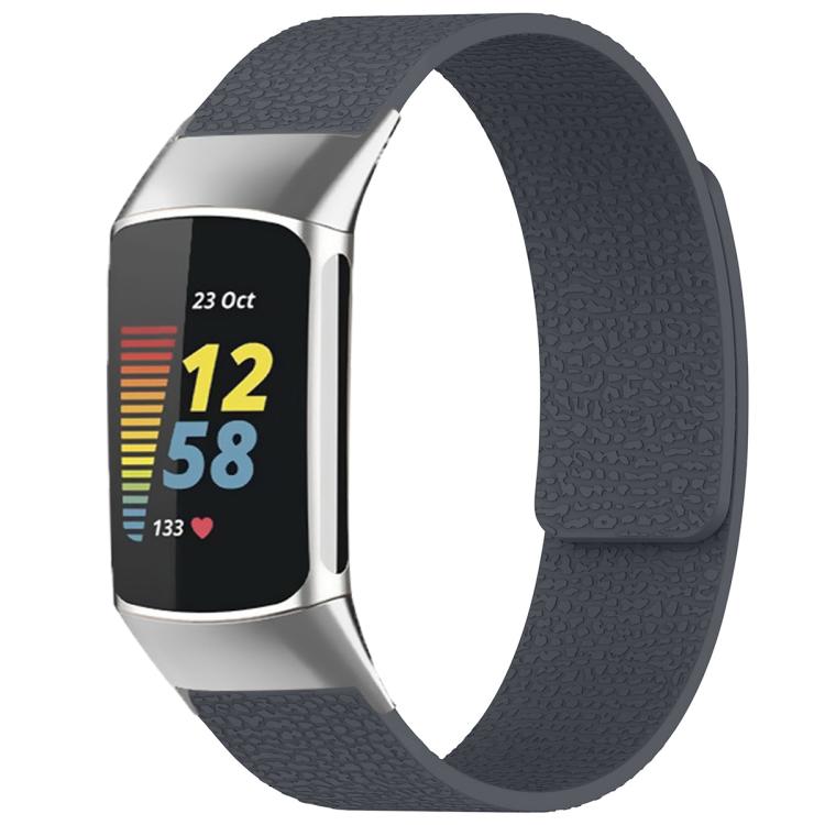 xDfind Litchi Texture Magnetic Silicone Watch Band, For Fitbit Charge 5 / Charge 6, For Fitbit Versa 4/Versa3/Sense2/Sense