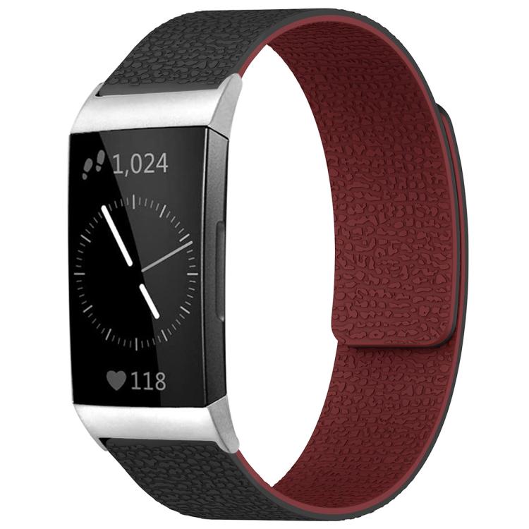 xDfind Litchi Texture Magnetic Silicone Watch Band, For Fitbit Inspire 2 / Ace 3, For Fitbit Charge 4 / Charge 3