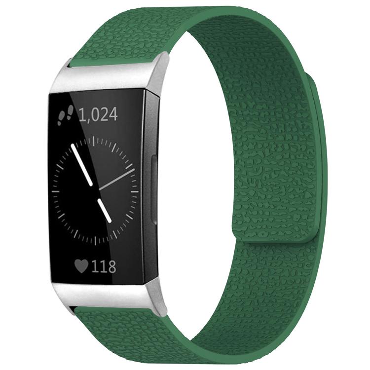 xDfind Litchi Texture Magnetic Silicone Watch Band, For Fitbit Inspire 2 / Ace 3, For Fitbit Charge 4 / Charge 3