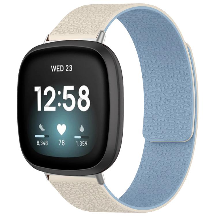 xDfind Litchi Texture Magnetic Silicone Watch Band, For Fitbit Charge 5 / Charge 6, For Fitbit Versa 4/Versa3/Sense2/Sense