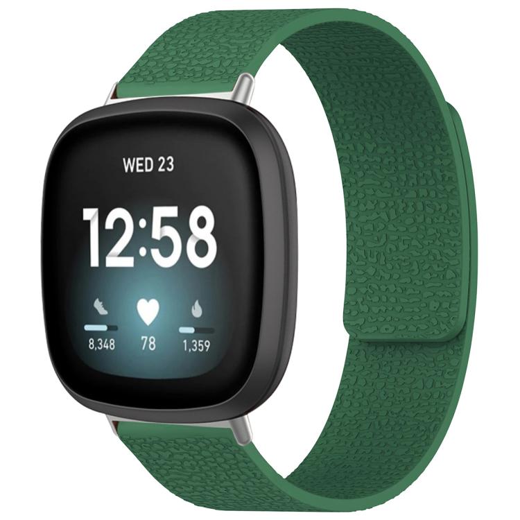 xDfind Litchi Texture Magnetic Silicone Watch Band, For Fitbit Charge 5 / Charge 6, For Fitbit Versa 4/Versa3/Sense2/Sense