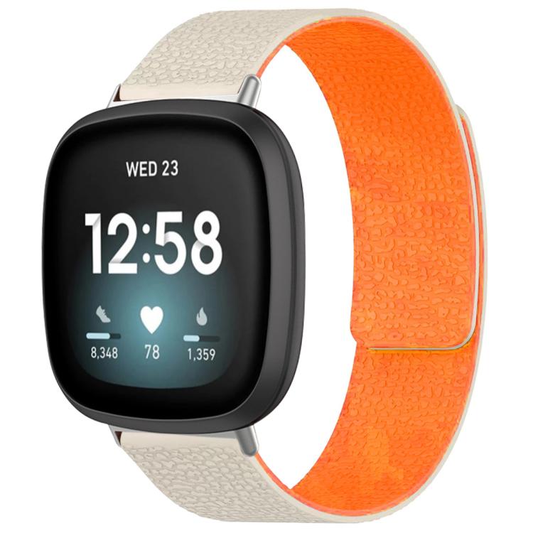 xDfind Litchi Texture Magnetic Silicone Watch Band, For Fitbit Charge 5 / Charge 6, For Fitbit Versa 4/Versa3/Sense2/Sense
