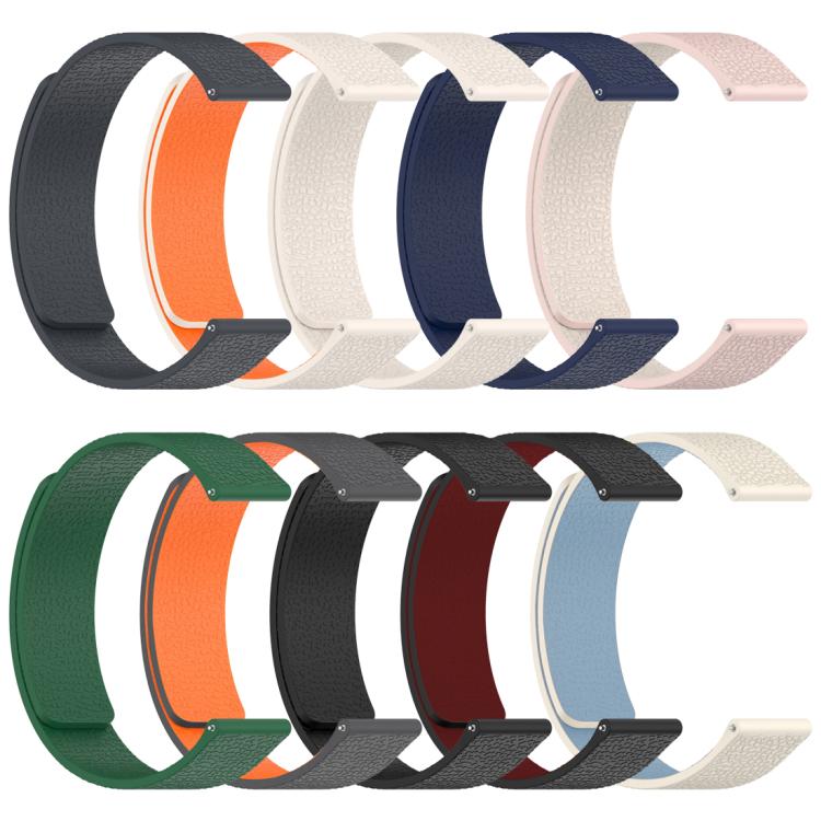 xDfind Litchi Texture Magnetic Silicone Watch Band, For Fitbit Inspire 2 / Ace 3, For Fitbit Charge 4 / Charge 3