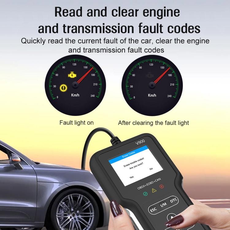 V900 Car Engine Transmission Diagnostic Scanner Tool Car Fault Detector, V900