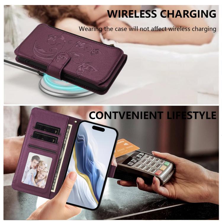 Butterfly Love Flower Multi-card Zipper Wallet Leather Phone Case, For iPhone 11 Pro Max, For iPhone 11, For iPhone 11 Pro