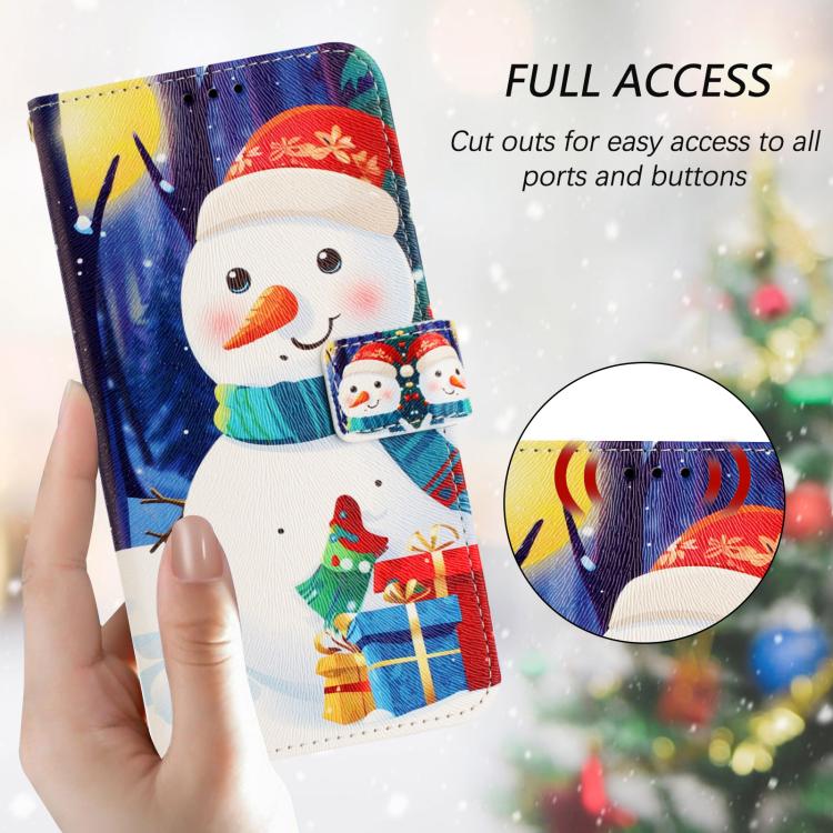 Christmas Series Buckle Leather Phone Case with Hand Strap, For iPhone 17e / 16e, For iPhone 17 Pro Max, For iPhone 17 Pro, For iPhone 17