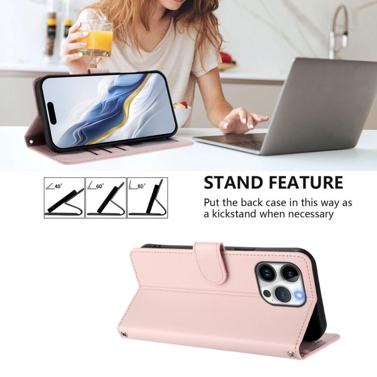 Embossed Heart Cat Leather Phone Case with Hand Strap, For iPhone 15 Pro, For iPhone 15 Plus