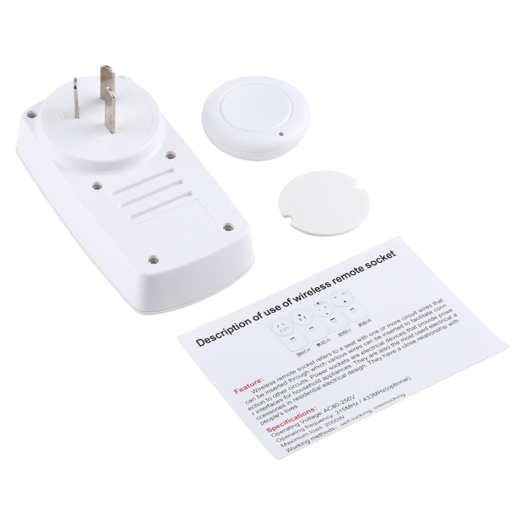AK-DL220 220V Smart Wireless Remote Control Socket with Remote Control, AU Plug, UK Plug, US Plug