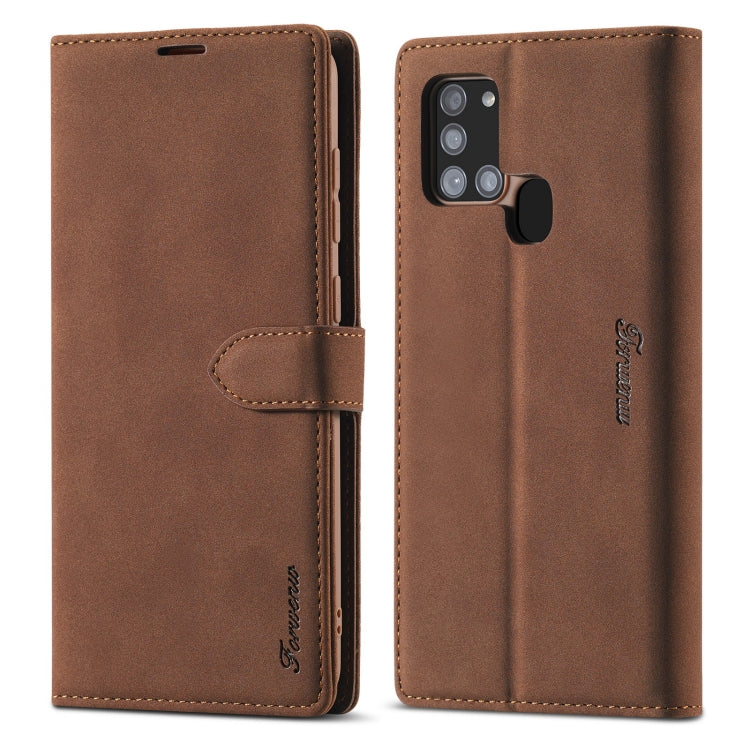 Forwenw F1 Series Matte Strong Magnetism Horizontal Flip Leather Case with Holder & Card Slots & Wallet & Photo Frame, For Samsung Galaxy A21s, For Samsung Galaxy Note 9, For Samsung Galaxy Note 10, For Samsung Galaxy Note 10+, For Samsung Galaxy Note2...