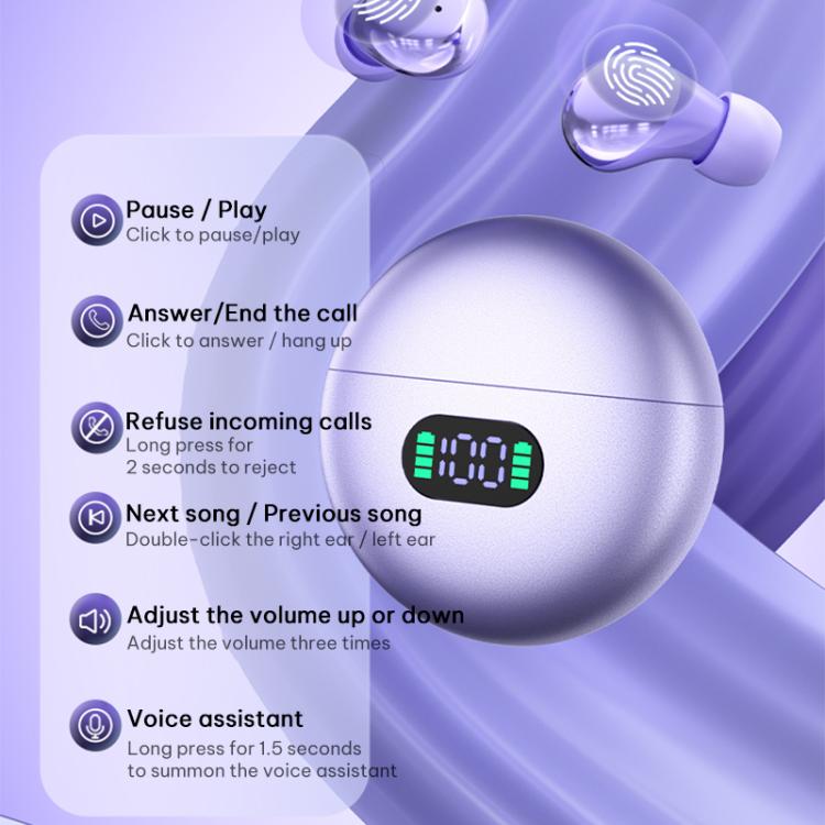 Q61 Intelligent Noise Reduction Bluetooth 5.4 Wireless TWS Earphones