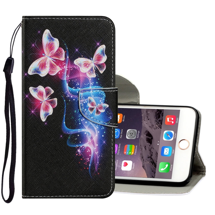 Coloured Drawing Pattern Horizontal Flip PU Leather Case with Holder & Card Slots & Wallet & Lanyard, For iPhone 8 & 7
