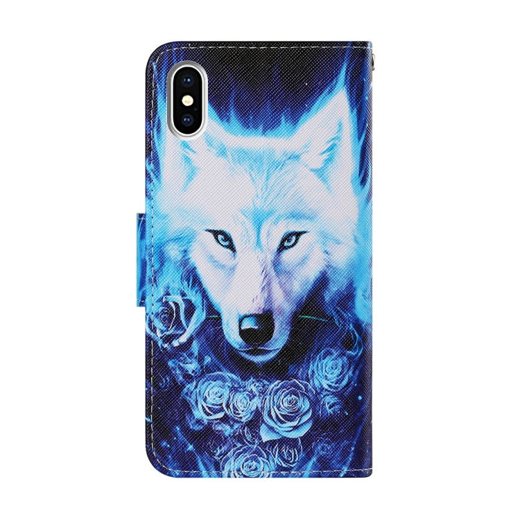 Coloured Drawing Pattern Horizontal Flip PU Leather Case with Holder & Card Slots & Wallet & Lanyard, For iPhone XS Max