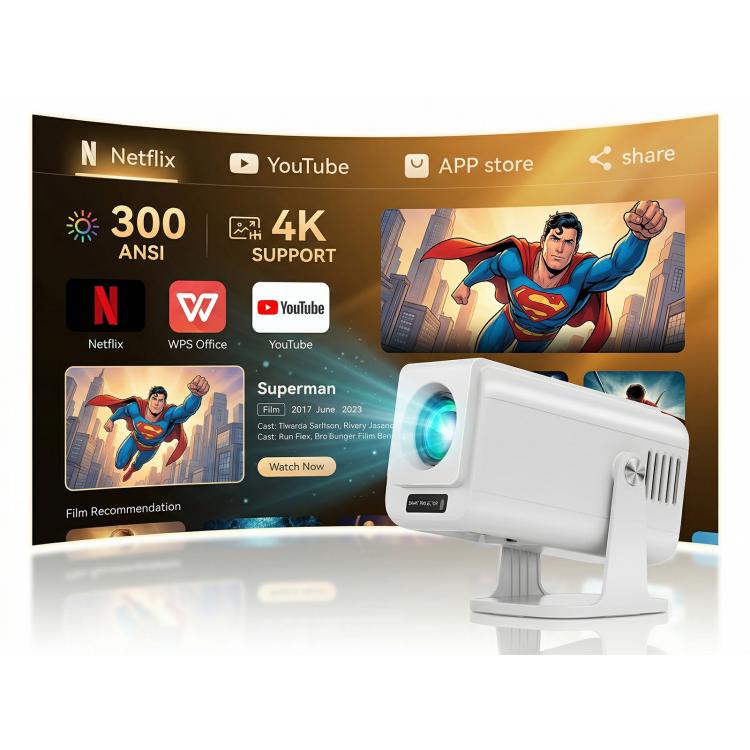 V1 Auto-focus 3 inch LCD 1920x1080P 270ANSI Android 13 OS Portable Smart Projector, Auto Focus / US Plug, Auto Focus / EU Plug, Auto Focus / UK Plug, Auto Focus / AU Plug