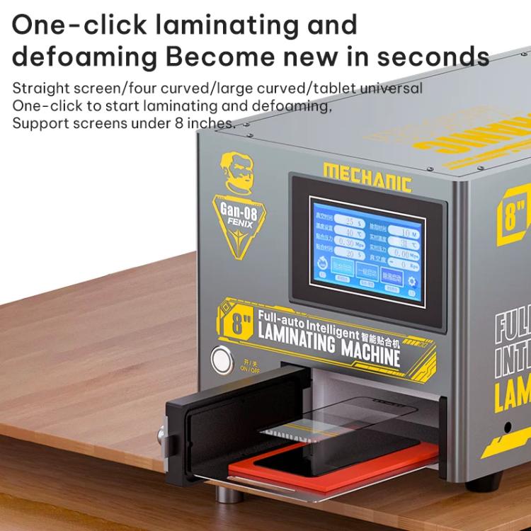 Mechanic Gan-08 Fenix 8 inch Intelligent Laminating Defoaming Machine, EU Plug, US Plug, UK Plug