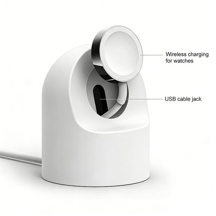xDfind For Apple Watch Smart Watch Silicone Charging Holder and USB Charger Set, Silicone+USB (White), Silicone+USB (Black)